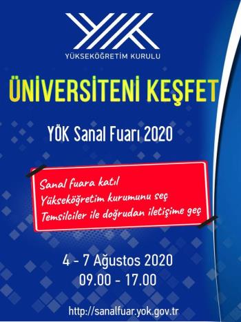Üniversitemiz “Üniversiteni Keşfet YÖK Sanal Fuarı 2020”de Yerini Aldı